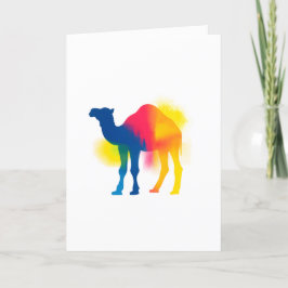 Farbige Spray Paint Camel Silhouette Karte