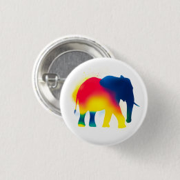 Farbige Spray Paint Elephant Round Button