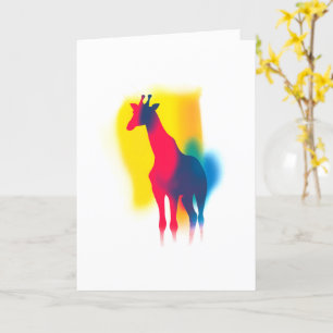 Farbige Spray Paint Giraffe Silhouette Karte