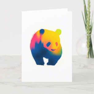 Farbige Spray Paint Panda Silhouette Karte