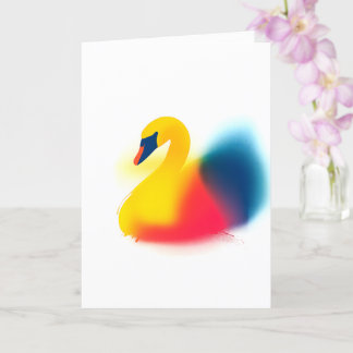 Farbige Spray Paint Swan Silhouette Card Karte