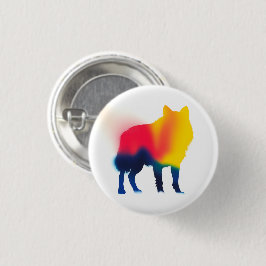 Farbige Spray Paint Wolf Silhouette Rundtaste Button