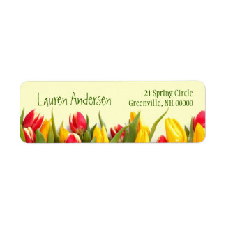 Farbige Spring Tulips Floral Persönliche Adresse