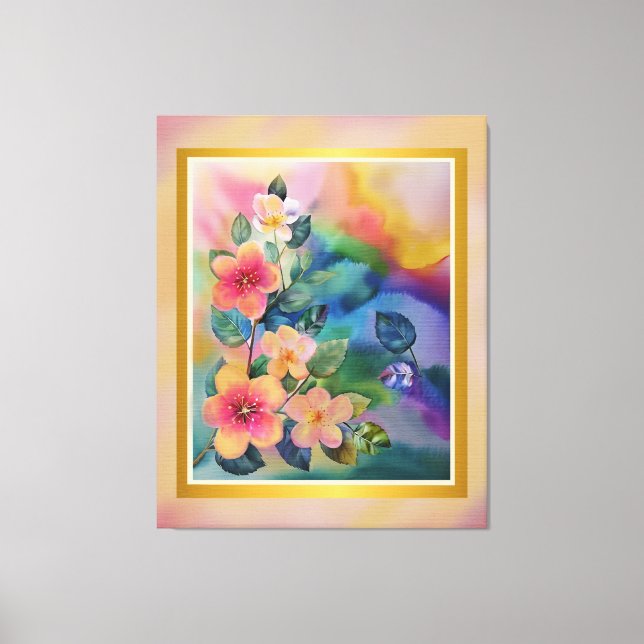 Farbige Springbrasse mit Blume Leinwanddruck (Vorderseite)