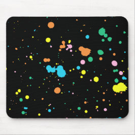 Farbige Spritzer auf schwarz Mousepad