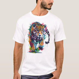 Farbige Spritzer Leopard T - Shirt