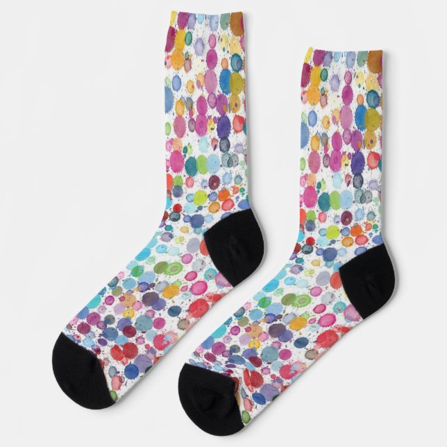 Farbige Spritzer Punkte Socken (Linkes Detail)