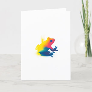 Farbige Spritzpaint Frog Silhouette Card Karte