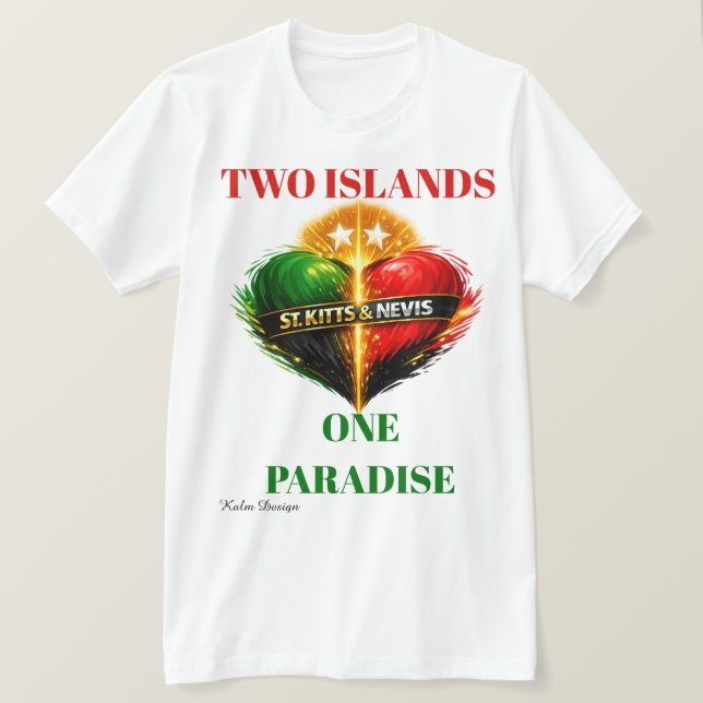 Farbige St. Kitts & Nevis  T-Shirt (Design vorne)