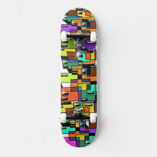 Farbige Stadtlandschaft Skateboard Deck