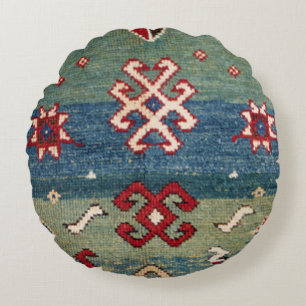 Farbige Stahlblau hellgrün Rundes Kissen