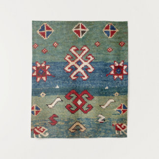 Farbige Stahlblau hellgrün Wandteppich