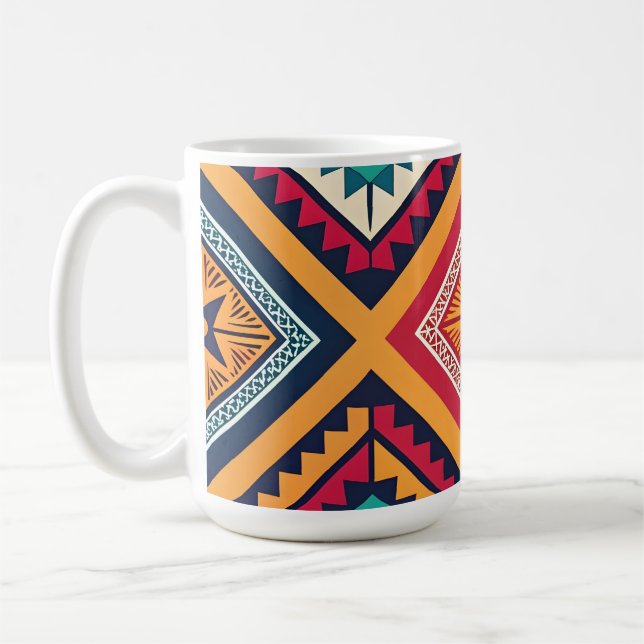 Farbige Stammesmuster Kaffeetasse (Links)