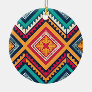 Farbige Stammesmuster Keramik Ornament