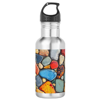 Farbige Steine Edelstahlflasche