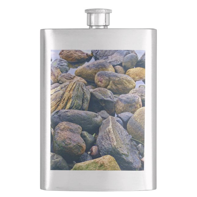 Farbige Steine    Flachmann (Vorderseite)