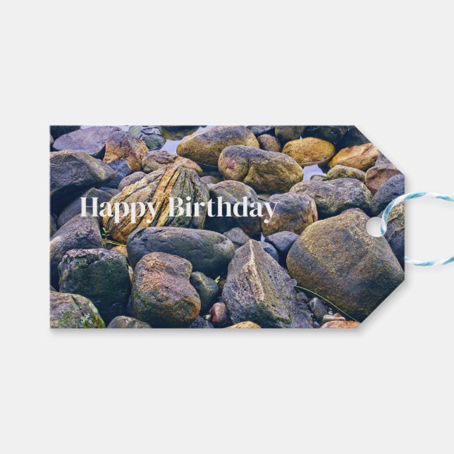 Farbige Steine    Geschenkanhänger (Vorderseite (Horizontal))