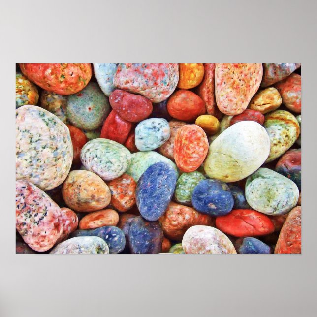 Farbige Steine - River Rocks Painting Poster (Vorne)