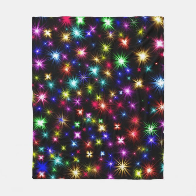 Farbige Sterne Feuerwerke Design-27317 Fleecedecke (Vorderseite)