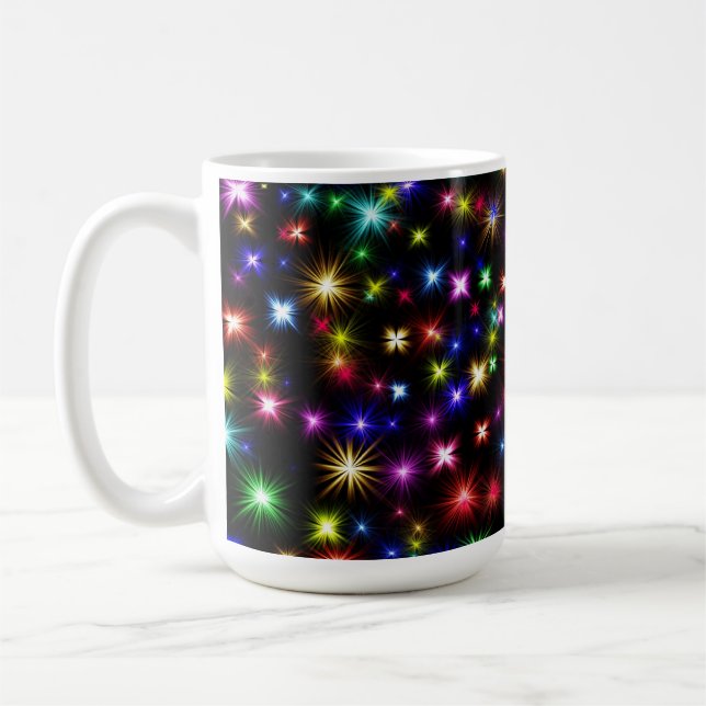 Farbige Sterne Feuerwerke Design-27317 Kaffeetasse (Links)