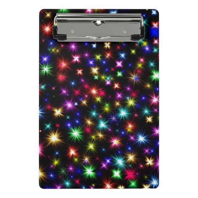 Farbige Sterne Feuerwerke Design-27317 Mini Klemmbrett (Vorderseite)