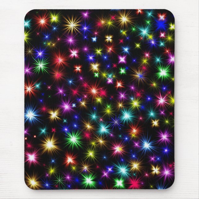 Farbige Sterne Feuerwerke Design-27317 Mousepad (Vorne)