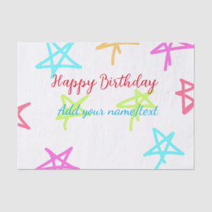 Farbige Sterne glücklich Geburtstag hinzufügen Nam Seidenpapier