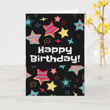 Farbige Sterne Glückwunschkarte zum Geburtstag für