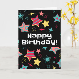 Farbige Sterne Glückwunschkarte zum Geburtstag für Karte