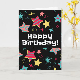 Farbige Sterne Glückwunschkarte zum Geburtstag für Karte