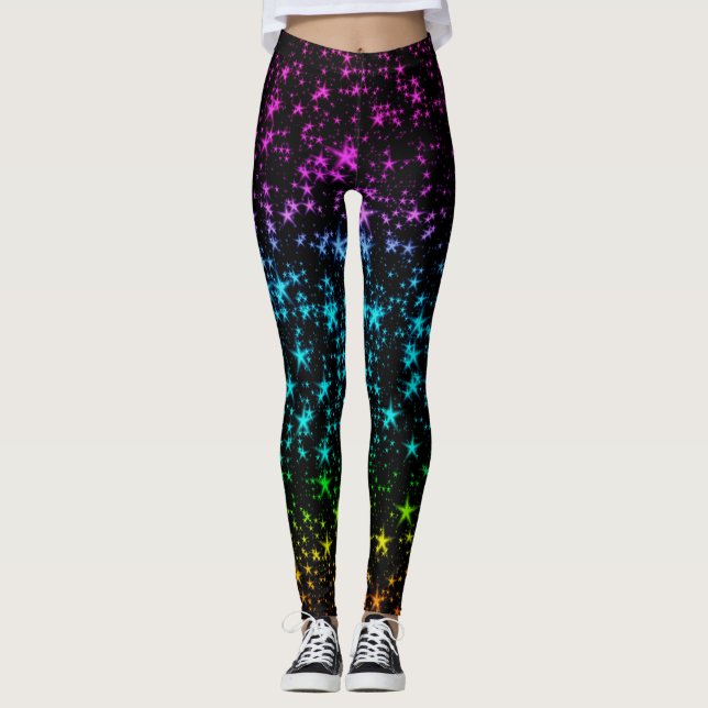 Farbige Sterne Leggings (Vorderseite)