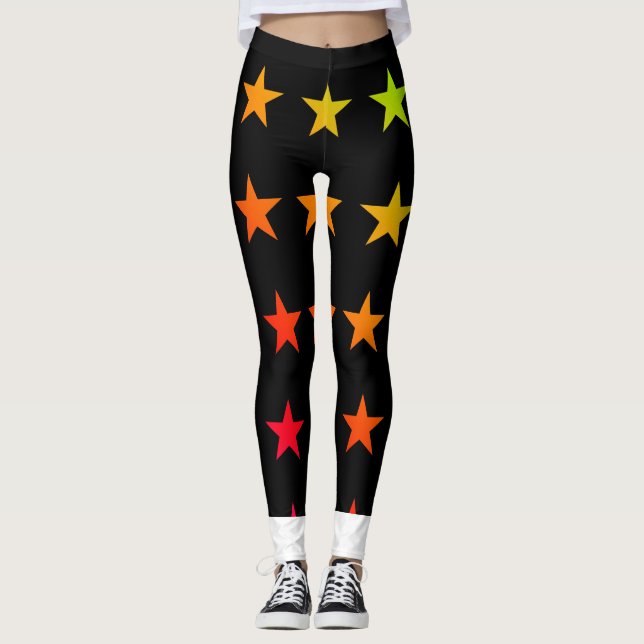 Farbige Sterne Leggings (Vorderseite)
