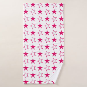Farbige Sterne nahtlose Muster, rosa Sterne Vintag Badehandtuch