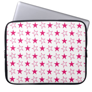Farbige Sterne nahtlose Muster, rosa Sterne Vintag Laptopschutzhülle