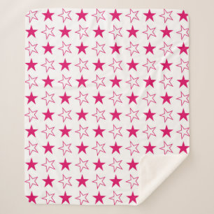 Farbige Sterne nahtlose Muster, rosa Sterne Vintag Sherpadecke