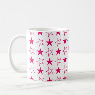 Farbige Sterne nahtloses Muster, rosa Sterne vinta Kaffeetasse
