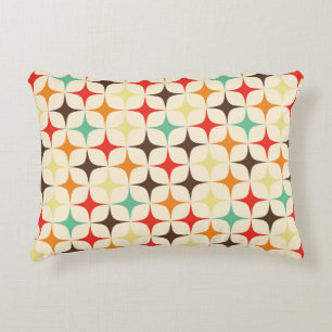 Farbige Sterne Retro Geometrisches Muster Dekokissen