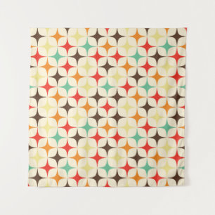 Farbige Sterne Retro Geometrisches Muster Wandteppich