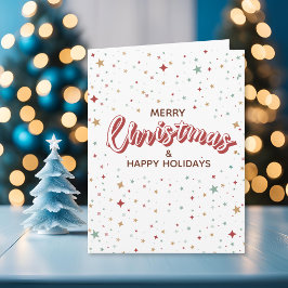 Farbige Sterne Rot und Weiß Einfache Weihnachten Karte
