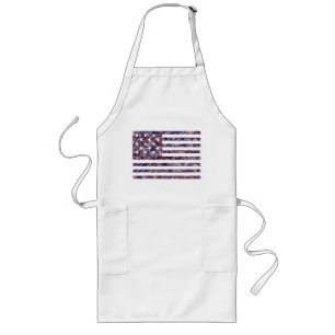 Farbige Sternenbanner-Amerikaflagge Lange Schürze