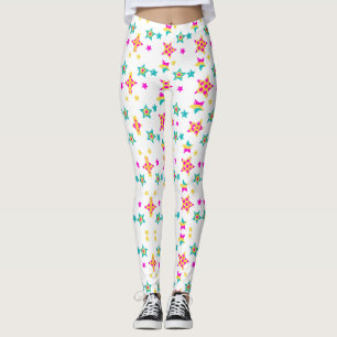 Farbige Sternmuster Leggings