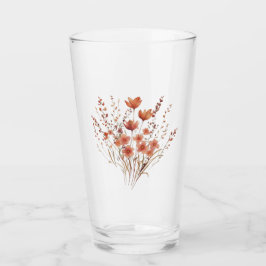 Farbige Stickerei Wildblumenstrauß Glas