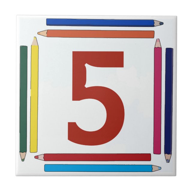 Farbige Stifte Brief und Hausnummer Tilgung Fliese (Vorderseite)