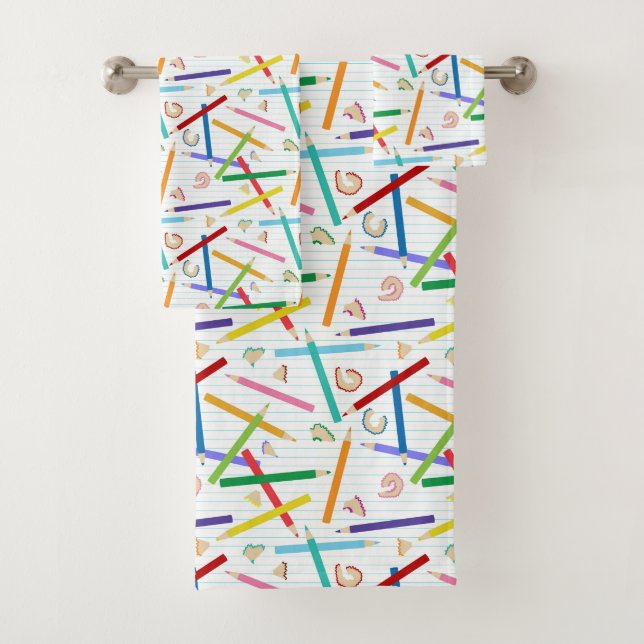 Farbige Stifte Kinder Badhandtuch Set (Insitu)