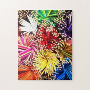 Farbige Stifte Lila-Gelb-Rosa Puzzle