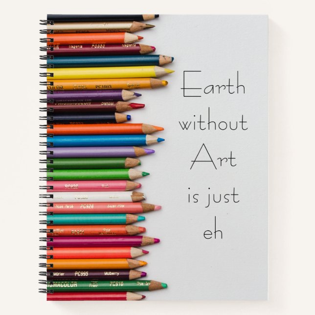 Farbige Stifte malen mehrfarbiges Künstlerjournal Notizbuch (Vorderseite)