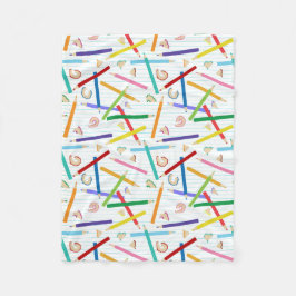 Farbige Stifte Muster Fleecedecke