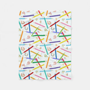 Farbige Stifte Muster Fleecedecke