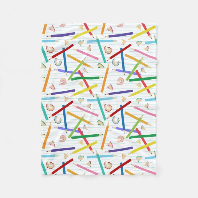 Farbige Stifte Muster Fleecedecke (Vorderseite)