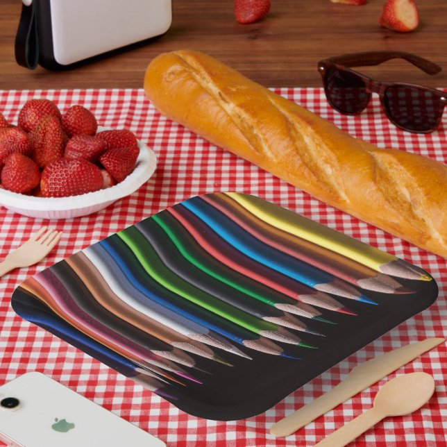 Farbige Stifte Pappteller (Picknick)